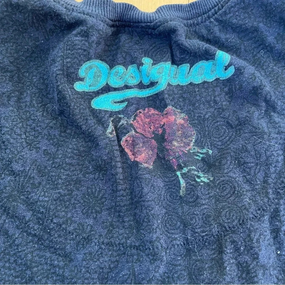 Desigual Womens Beaded Short Sleeve Top Size S Multicolored Boho Indie Y2K - Picture 10 of 10